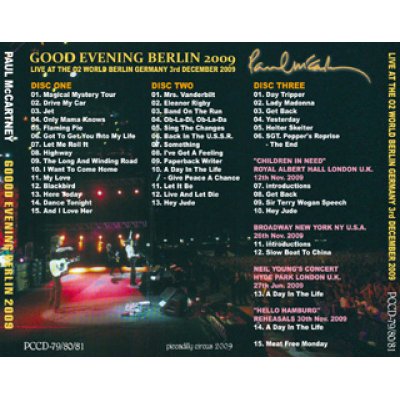 画像2: PAUL McCARTNEY / GOOD EVENING BERLIN 2009 【3CD】