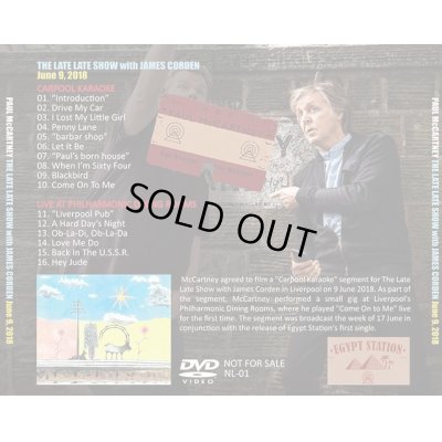 画像2: PAUL McCARTNEY / THE LATE LATE SHOW 2018 【DVD】