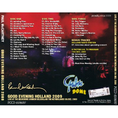 画像2: PAUL McCARTNEY / GOOD EVENING HOLLAND 2009 【3CD】