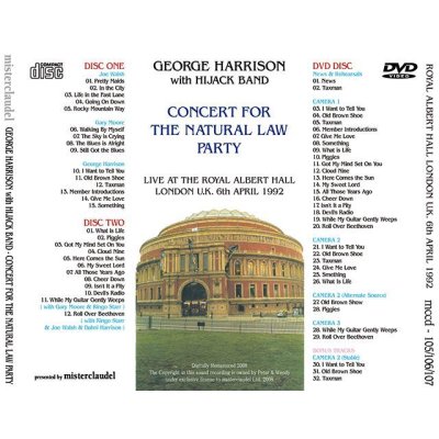 画像2: GEORGE HARRISON 1992 CONCERT FOR THE NATURAL LAW PARTY 2CD+DVD