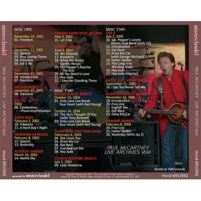 画像2: PAUL McCARTNEY / LIVE ARCHIVES VOL.4 【2CD】