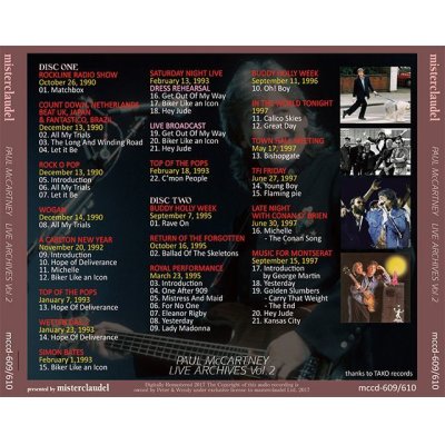 画像2: PAUL McCARTNEY / LIVE ARCHIVES VOL.2 【2CD】