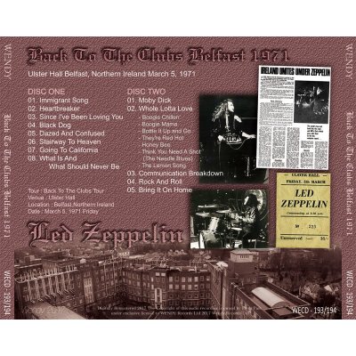 画像2: LED ZEPPELIN / BACK TO THE CLUBS BELFAST 1971 【2CD】