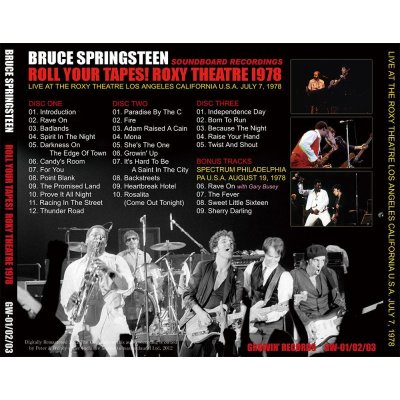 画像2: BRUCE SPRINGSTEEN / ROLL YOUR TAPES! ROXY THEATRE 1978 【3CD】