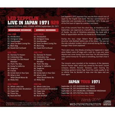 画像2: LED ZEPPELIN / LIVE IN JAPAN 1971 929 【6CD】
