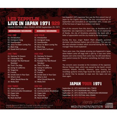 画像2: LED ZEPPELIN / LIVE IN JAPAN 1971 929 【6CD】