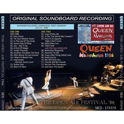 画像2: QUEEN / THE OPEN AIR FESTIVAL 1986 【2CD】