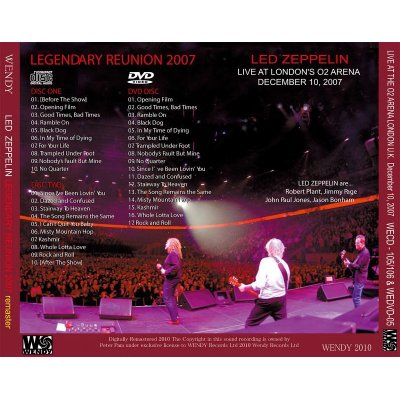 画像2: LED ZEPPELIN / LEGENDARY REUNION 2007 remaster 【2CD+DVD】