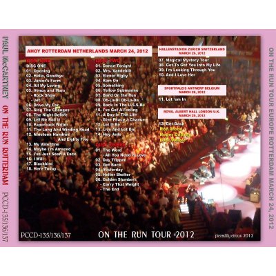 画像2: PAUL McCARTNEY / ON THE RUN ROTTERDAM 2012 【3CD】