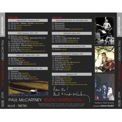 画像2: PAUL McCARTNEY / STUDIO RARITIES Vol.1 【2CD】