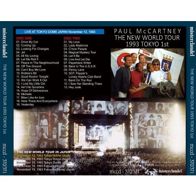 画像2: PAUL McCARTNEY 1993 THE NEW WORLD TOUR TOKYO 1st 2CD