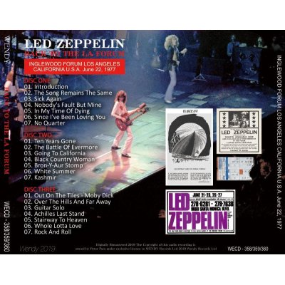 画像2: LED ZEPPELIN / BACK TO THE LA FORUM 1977 3CD