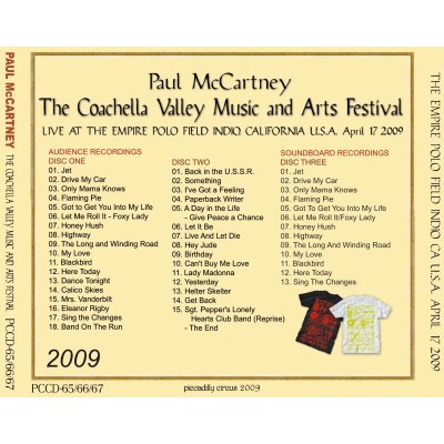 画像2: PAUL McCARTNEY / THE COACHELLA VALLEY MUSIC & ARTS FESTIVAL 【3CD】