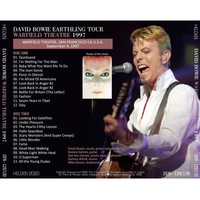 画像2: DAVID BOWIE 1997 WARFIELD THEATRE 2CD