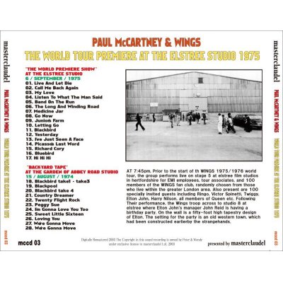 画像2: PAUL McCARTNEY / THE WORLD TOUR PREMIERE 1975 【CD】
