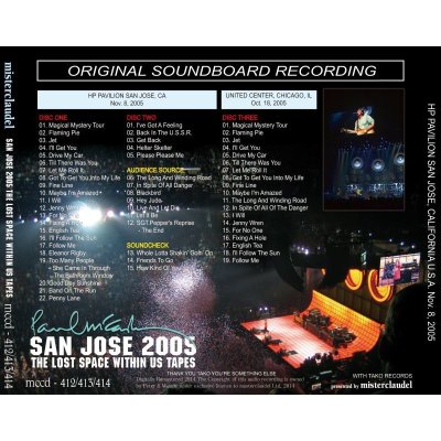 画像2: PAUL McCARTNEY SAN JOSE 2005 THE LOST SPACE WITHIN US TAPES 3CD