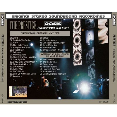画像2: OASIS 2002 PRESTIGE - FINSBURY LAST NIHGT 2CD