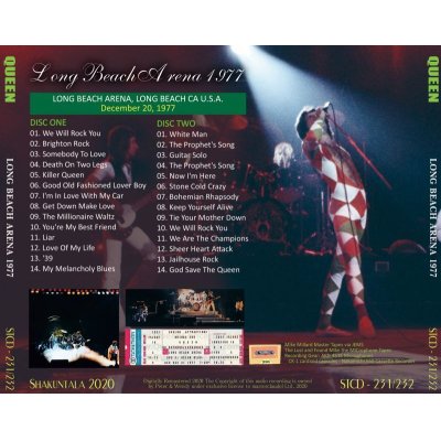 画像2: QUEEN 1977 LONG BEACH ARENA 2CD