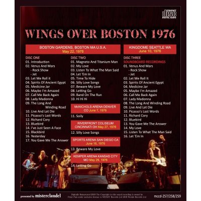 画像2: PAUL McCARTNEY 1976 WINGS OVER BOSTON 3CD