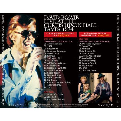 画像2: DAVID BOWIE 1974 LIVE AT THE CURTIS HIXON HALL TAMPA 2CD