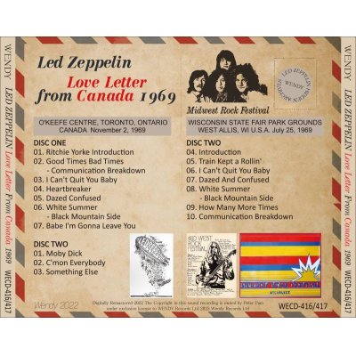画像2: LED ZEPPELIN 1969 LOVE LETTER FROM CANADA 2CD