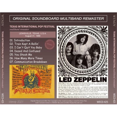 画像2: LED ZEPPELIN 1969 TEXAS INTERNATIONAL POP FESTIVAL MULTIBAND REMASTER CD