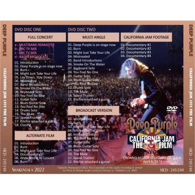 画像2: DEEP PURPLE 1974 CALIFORNIA JAM THE FILM 2DVD