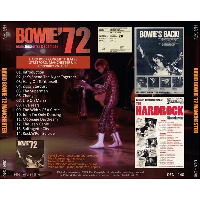 DAVID BOWIE 1972 MANCHESTER CD - BOARDWALK