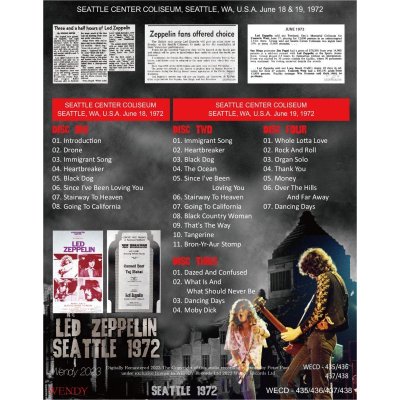 画像2: LED ZEPPELIN 1972 SEATTLE 4CD