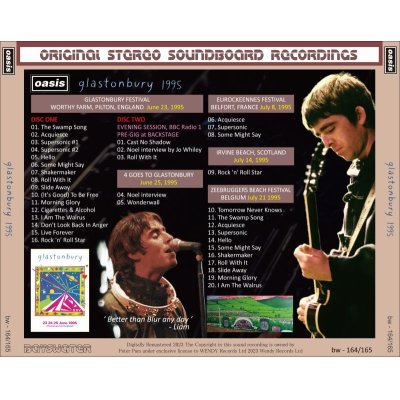 画像2: OASIS 1995 GLASTONBURY 2CD