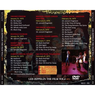 画像2: LED ZEPPELIN THE FILM VOL.4 1975 DVD