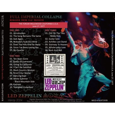 画像2: LED ZEPPELIN 1977 FULL IMPERIAL COLLAPSE remaster from flat transfer 3CD