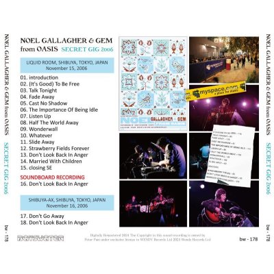 画像2: NOEL GALLAGHER & GEM FROM OASIS 2006 SECRET GIG CD
