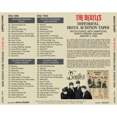 画像2: THE BEATLES HISTORICAL DECCA AUDITION TAPES 2CD