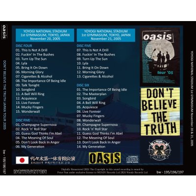 画像6: OASIS 2005 DON'T BELIEVE THE TRUTH JAPAN TOUR 6CD