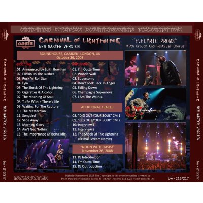 画像2: OASIS 2008 CARNIVAL OF LIGHTNING NEW MASTER VERSION 2CD + BONUS DVD