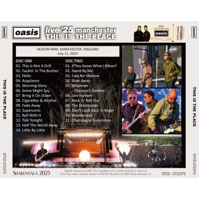 画像2: OASIS 2025 THIS IS THE PLACE - MANCHESTER FIRST SHOW - 2CD