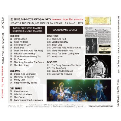 画像2: LED ZEPPELIN 1973 BONZO'S BIRTHDAY PARTY remaster from flat transfer 5CD