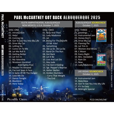 画像2: PAUL McCARTNEY 2025 GOT BACK ALBUQUERQUE 3CD