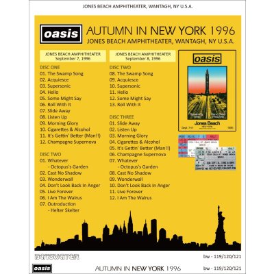 画像2: OASIS 1996 AUTUMN IN NEW YORK 3CD