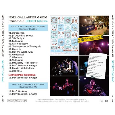画像2: NOEL GALLAGHER & GEM FROM OASIS 2006 SECRET GIG CD