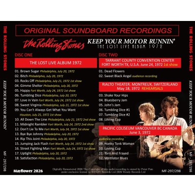画像2: THE ROLLING STONES 1972 KEEP YOUR MOTOR RUNNIN' THE LOST LIVE ALBUM 2CD
