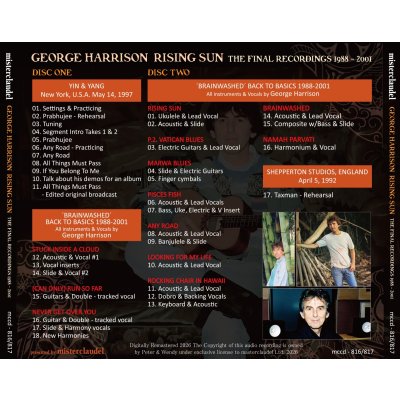 画像2: GEORGE HARRISON RISING SUN 1988－2001 THE FINAL RECORDINGS 2CD