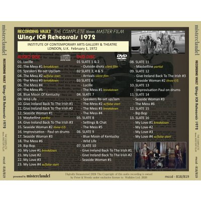 画像2: PAUL McARTNEY 1972 RECORDING VAULT WINGS ICA REHEARSALS CD+DVD 