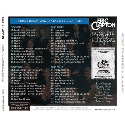 画像2: ERIC CLAPTON 1975 COMPLETE MIAMI REHEARSAL 4CD