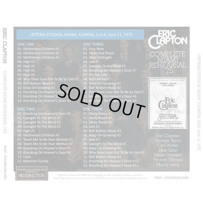 画像2: ERIC CLAPTON 1975 COMPLETE MIAMI REHEARSAL 4CD