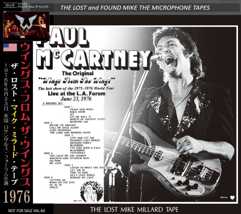 PAUL McCARTNEY 1976 WINGS THE LOST MILLARD TAPE 2CD