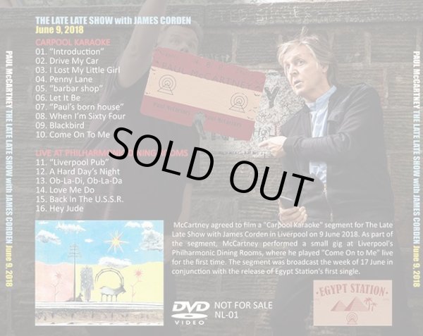 画像2: PAUL McCARTNEY / THE LATE LATE SHOW 2018 【DVD】 (2)