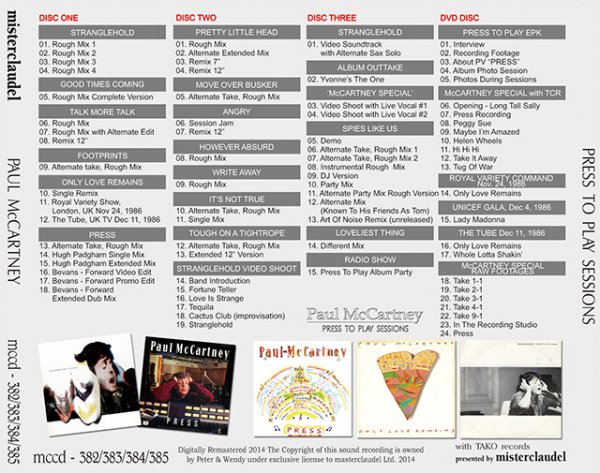 画像2: PAUL McCARTNEY / PRESS TO PLAY SESSIONS 【3CD+DVD】 (2)
