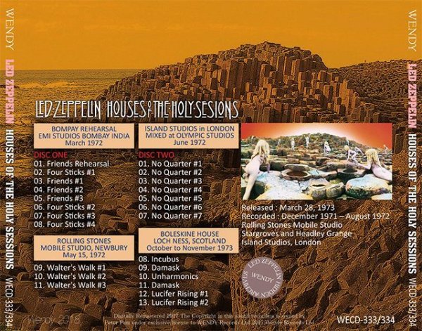 LED ZEPPELIN / HOUSES OF THE HOLY SESSIONS 【2CD】 - BOARDWALK